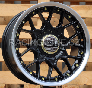 Alu kola Racing Line L1879, 15x7 8x100 ET25, Černá + leštěný límec