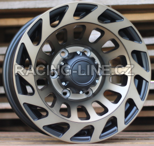 Alu kola Racing Line L2143, 15x8 6x139.7 ET10, černá + bronzové leštění