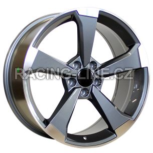 Alu kola Racing Line XE351, 19x8.5 5x112 ET32, šedivá + leštění