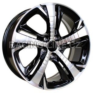 Alu kola Racing Line XE410, 17x7.5 5x108 ET44, černá + leštění