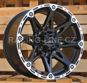 Alu kola Racing Line Y0139, 17x8.5 6x139.7 ET15, Černá matná + leštění