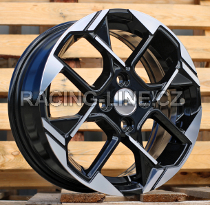 Alu kola Racing Line Y1184, 14x5.5 4x100 ET40, černá + leštění