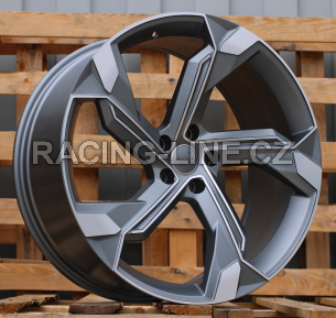 Alu kola Racing Line Y1201, 20x9 5x112 ET38, šedivá matná + leštění