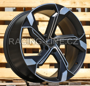 Alu kola Racing Line Y1201, 22x10 5x112 ET21, Černá matná + leštění (zátěžová)