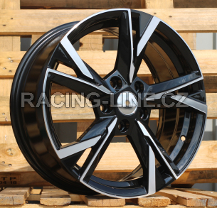 Alu kola Racing Line Y1241, 16x6.5 5x112 ET46, černá + leštění