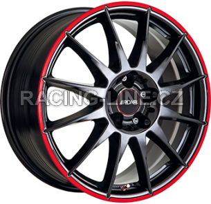 Alu kola RONAL R54 MCR, 16x7 4x98 ET35, černá lesklá s červenou linkou