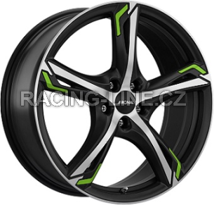 Alu kola RONAL R62 GREEN, 18x7.5 5x112 ET50, černá matná + leštění